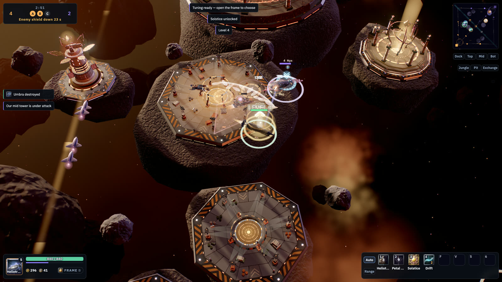 Veilstring: a skirmish on Corona Reach under a burning sky
